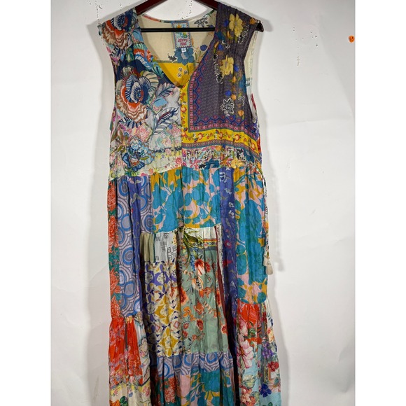 Johnny Was Dresses & Skirts - Johnny Was Patchwork Floral Maxi Dress XL Cupra Rayon Tiered Boho C37320-A7